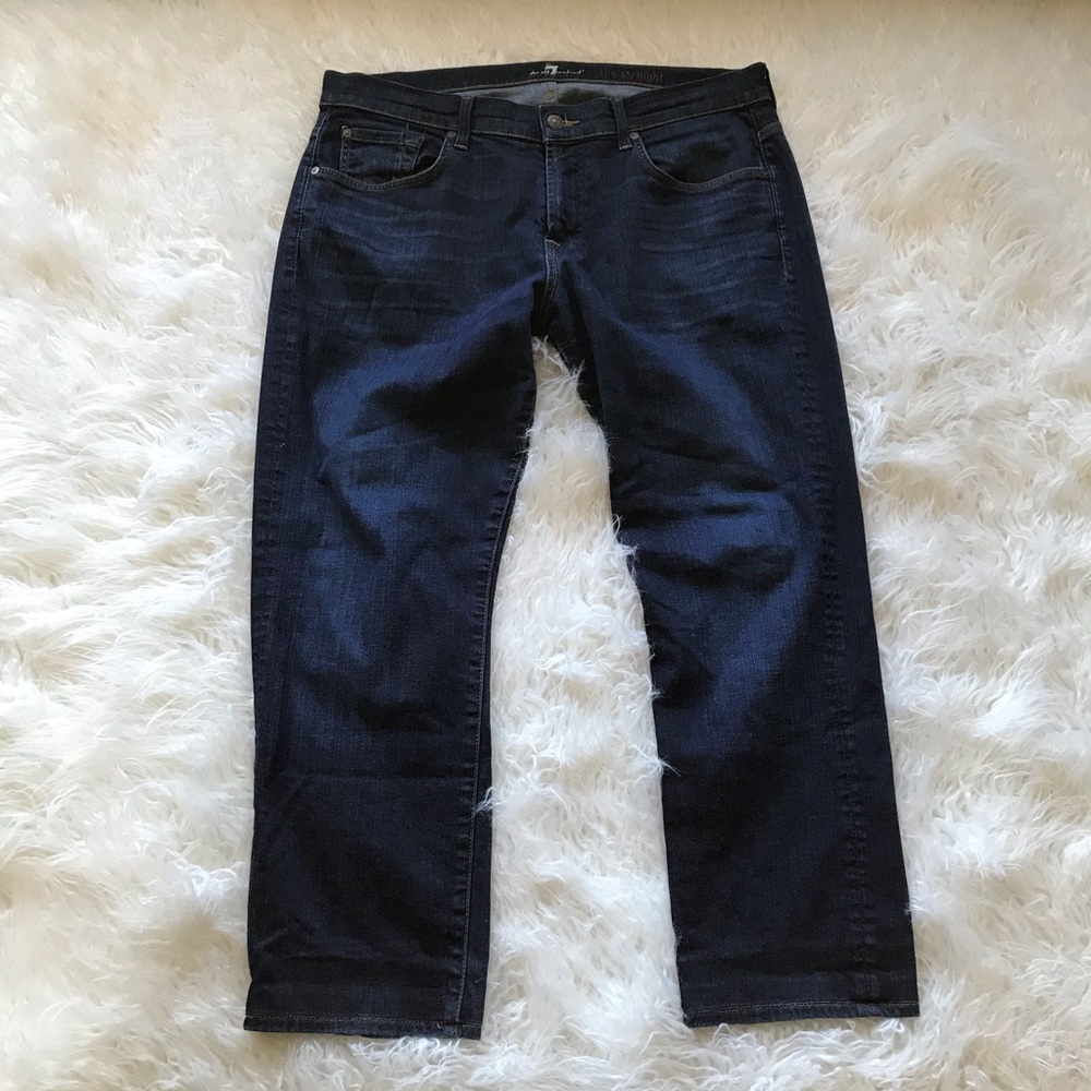 7 For‎ All Mankind The Straight Leg Jeans Dark Wash - Picture 4 of 7